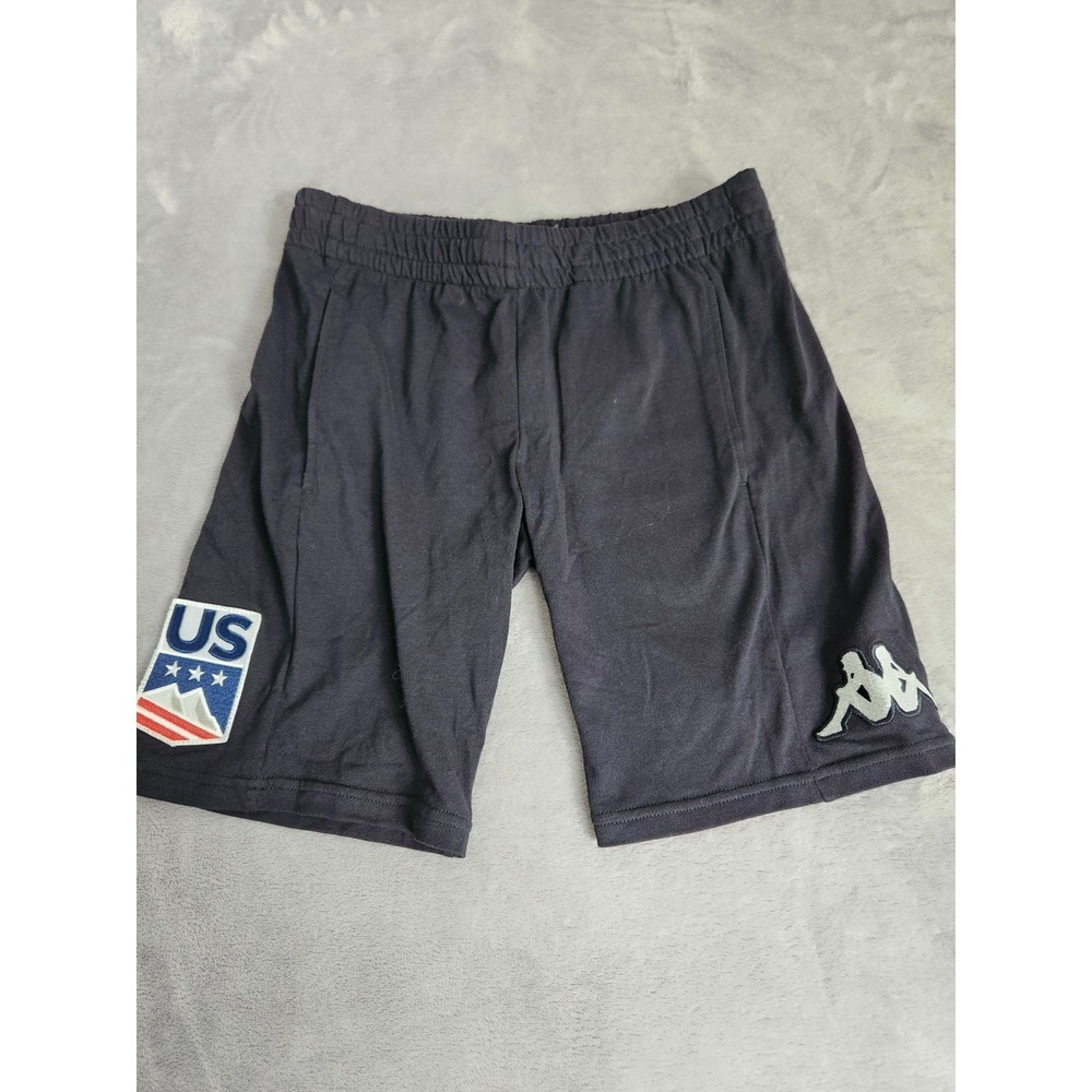 Kappa 6Cento Walozip Shorts Women's XS Ski Team USA Navy Blue 100% Cotton